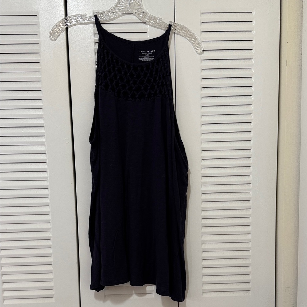 Lane Bryant Dark Blue Crochet Tank Top